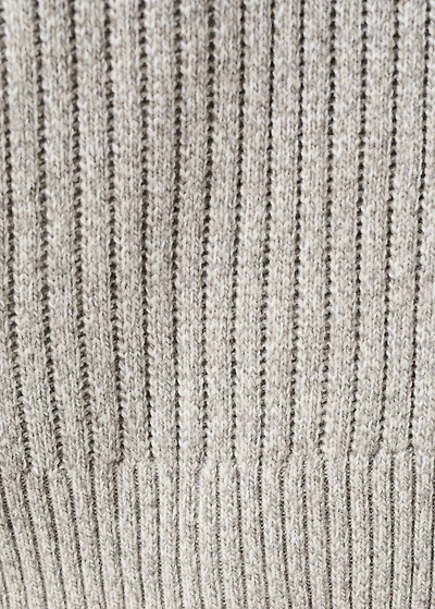 Wool-blend ribbed cardigan