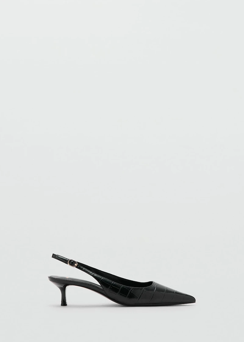 Croc-effect heeled shoes
