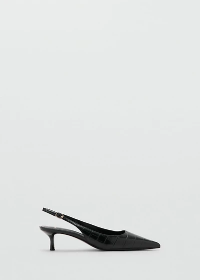 Croc-effect heeled shoes