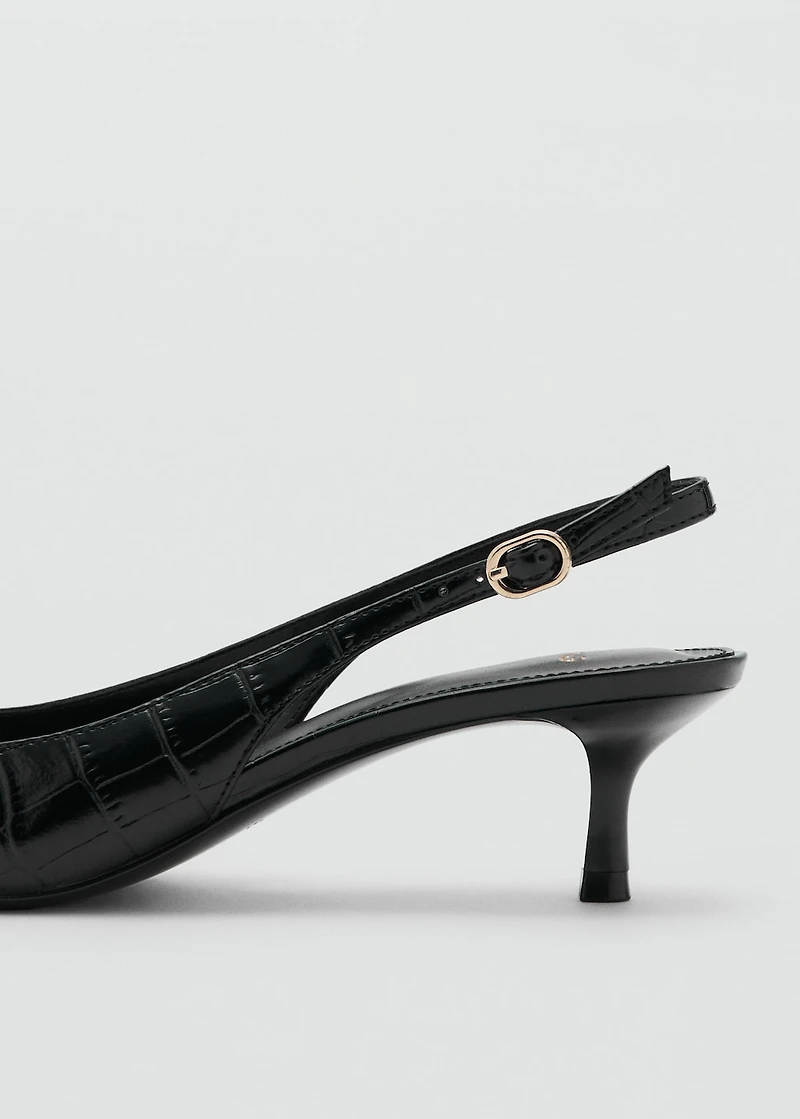 Croc-effect heeled shoes