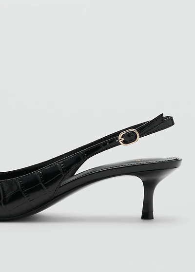 Croc-effect heeled shoes