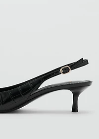 Croc-effect heeled shoes
