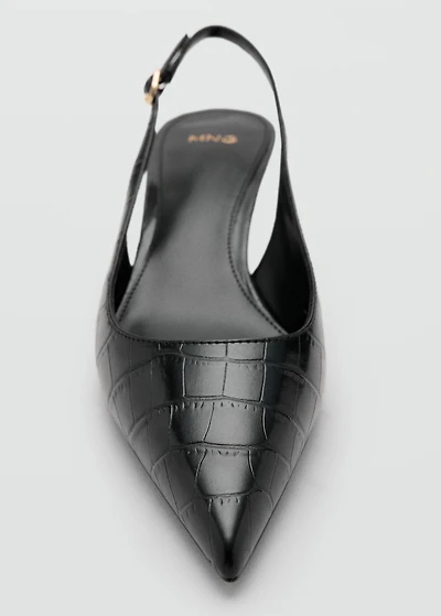 Croc-effect heeled shoes