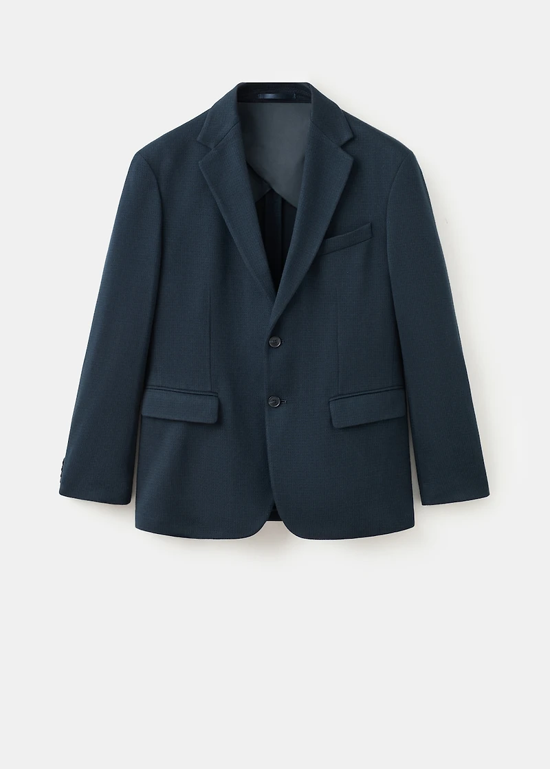 Slim fit microstructure blazer