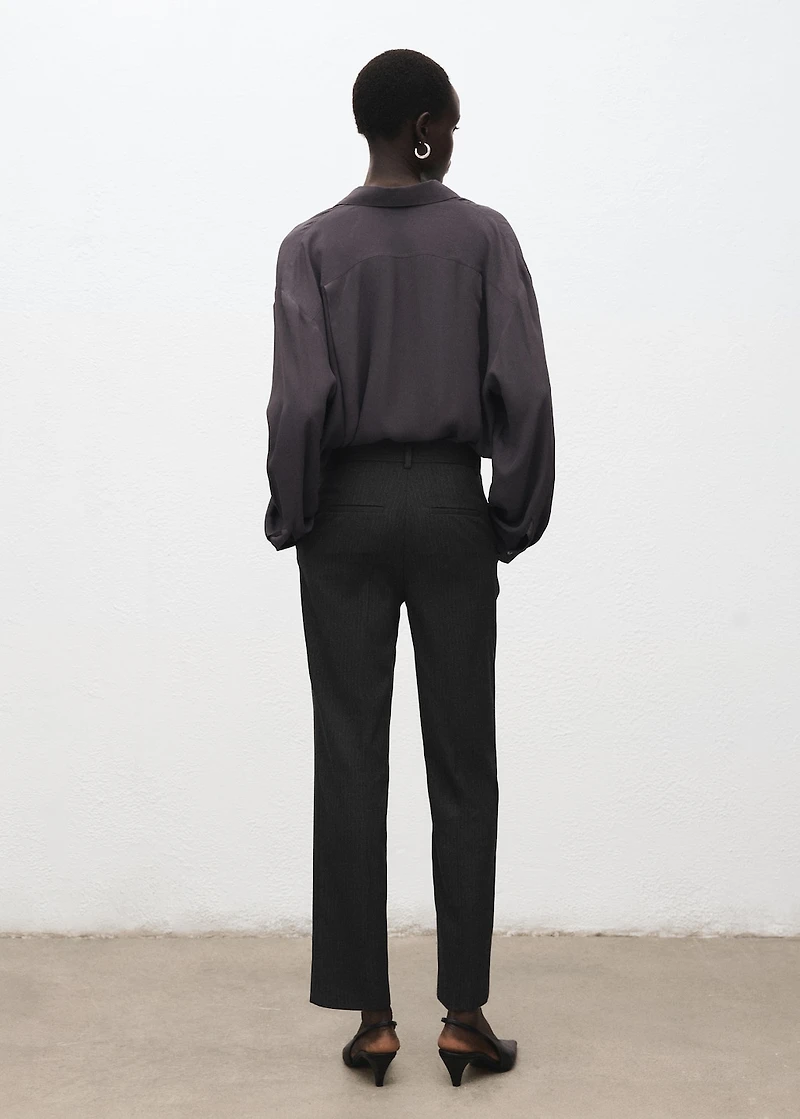 Slim cropped pinstripe pants