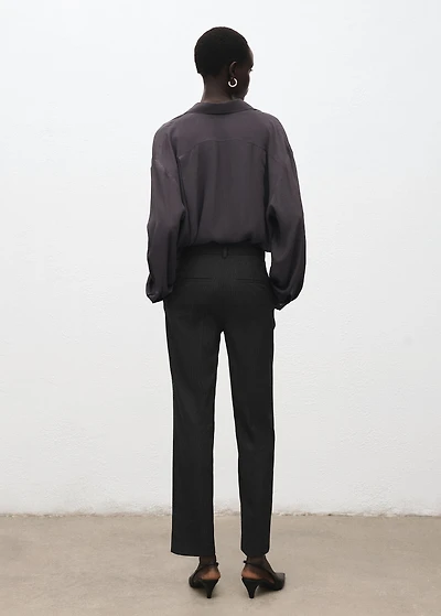 Slim cropped pinstripe pants