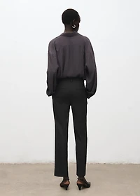 Slim cropped pinstripe pants