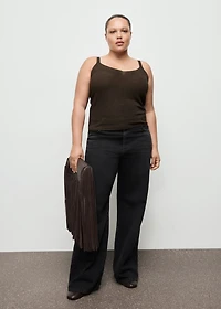 Lurex knitted V-neck top