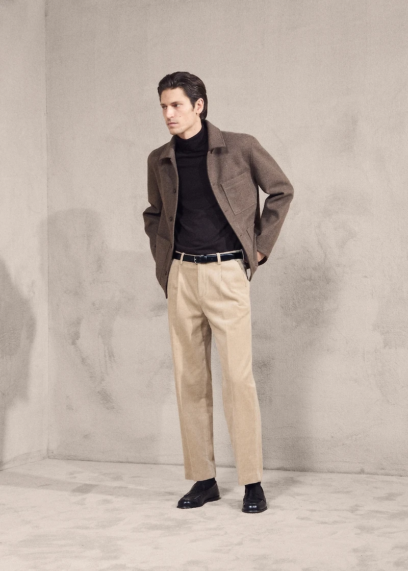 Corduroy regular-fit pants