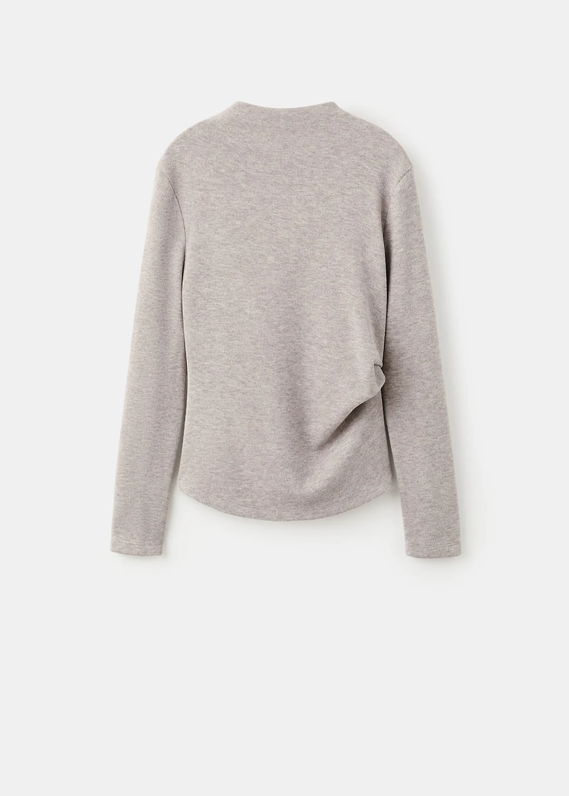 Fine-knit perkins-neck sweatshirt