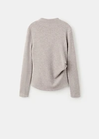Fine-knit perkins-neck sweatshirt