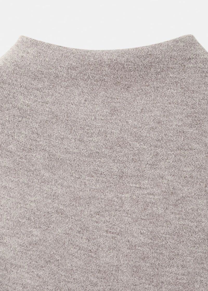 Fine-knit perkins-neck sweatshirt
