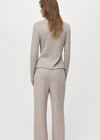 Fine-knit perkins-neck sweatshirt