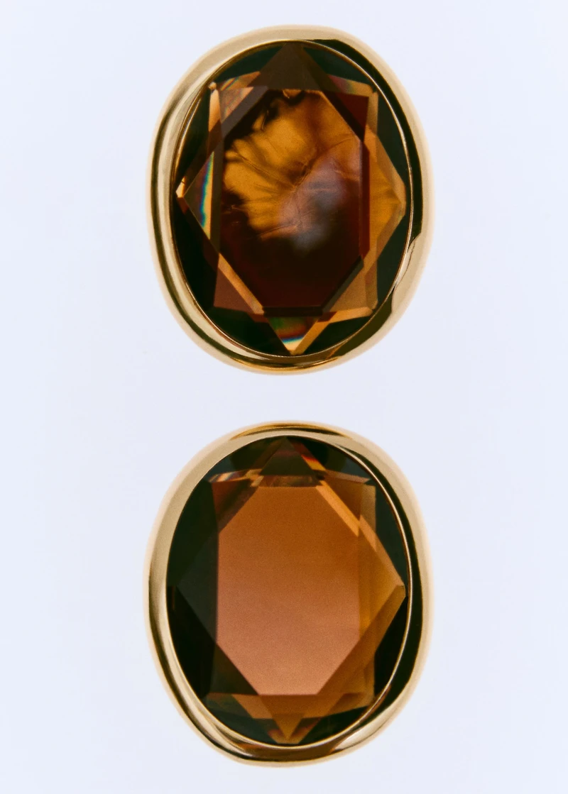 Oval resin earrings