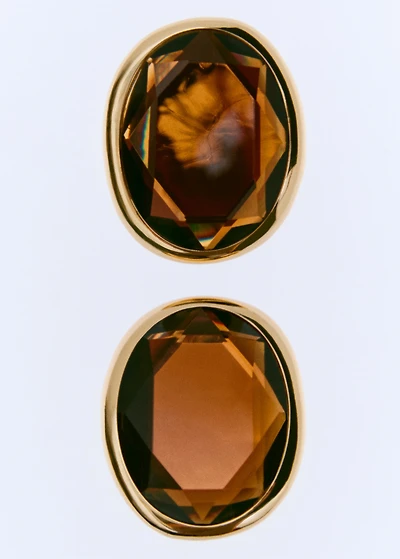 Oval resin earrings