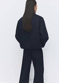 Denim jacket with fur collar