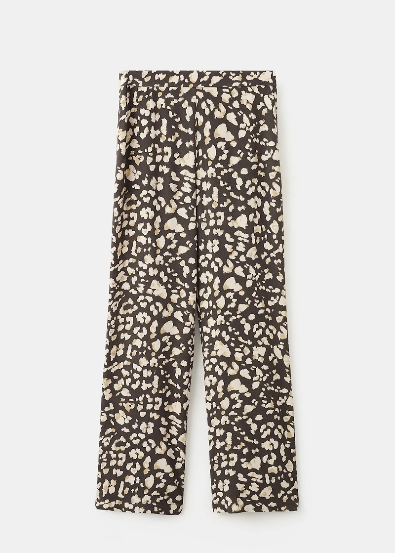 Elastic waist printed trousers