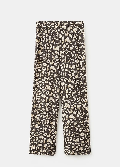 Elastic waist printed trousers