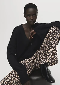 Elastic waist printed trousers