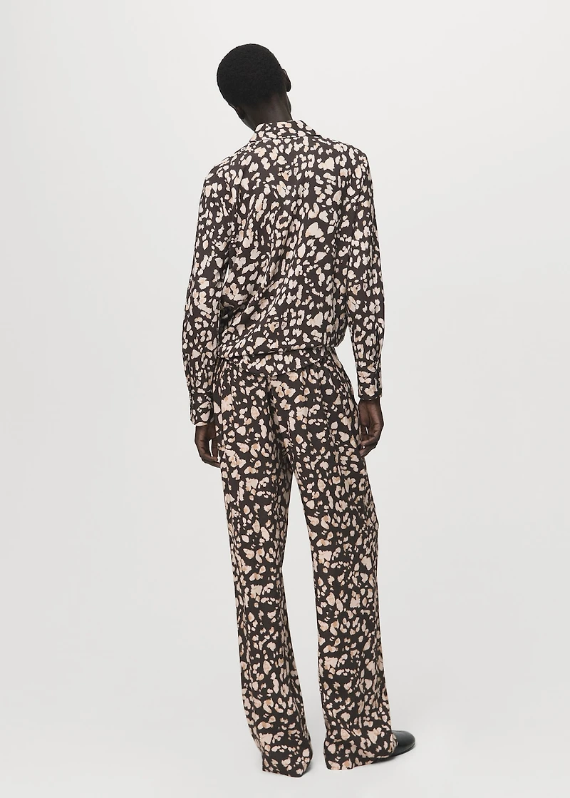 Elastic waist printed trousers