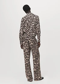 Elastic waist printed trousers