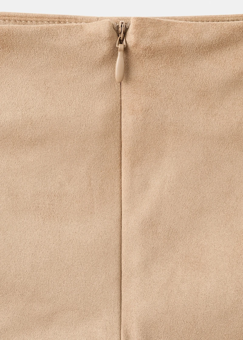 Studded suede short skirt