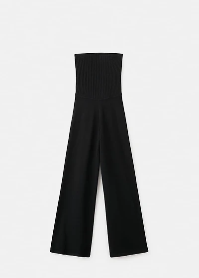 Straight-fit pants with elastic waist