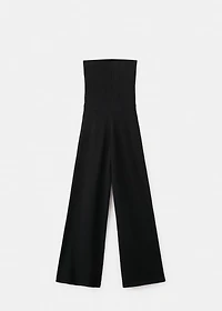 Straight-fit pants with elastic waist