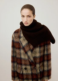 Wool-blend check coat