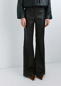 Wide-leg faux-leather pants