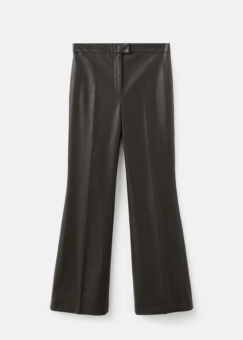 Wide-leg faux-leather pants
