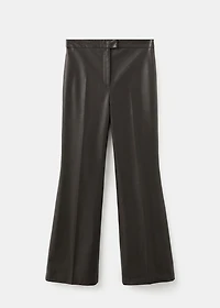 Wide-leg faux-leather pants