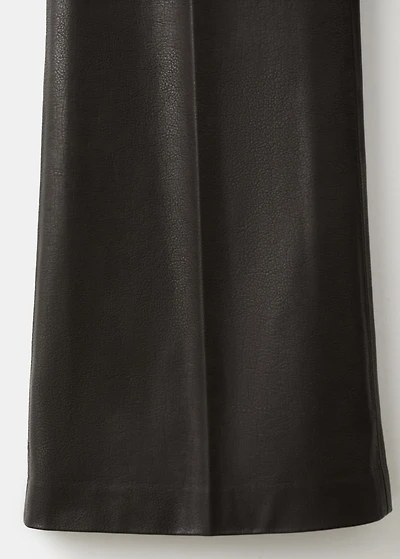 Wide-leg faux-leather pants