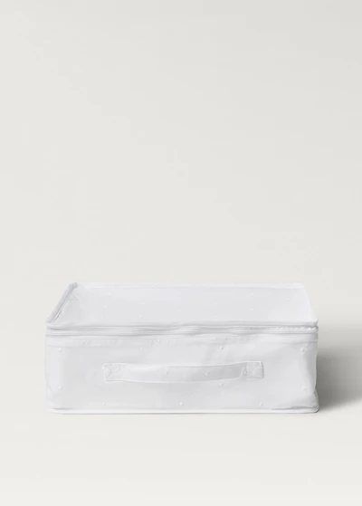 Organising box with embroidered details