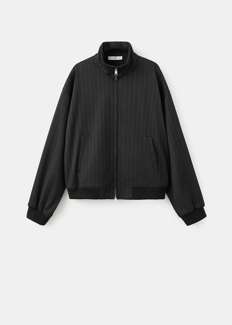 Pinstripe bomber jacket