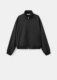 Pinstripe bomber jacket