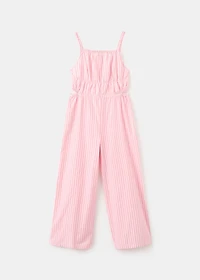 Striped jumpsuit with opening