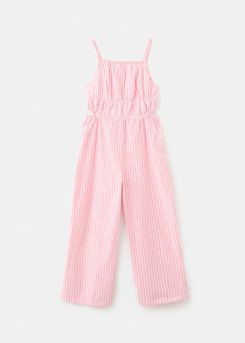 Striped jumpsuit with opening