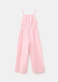 Striped jumpsuit with opening