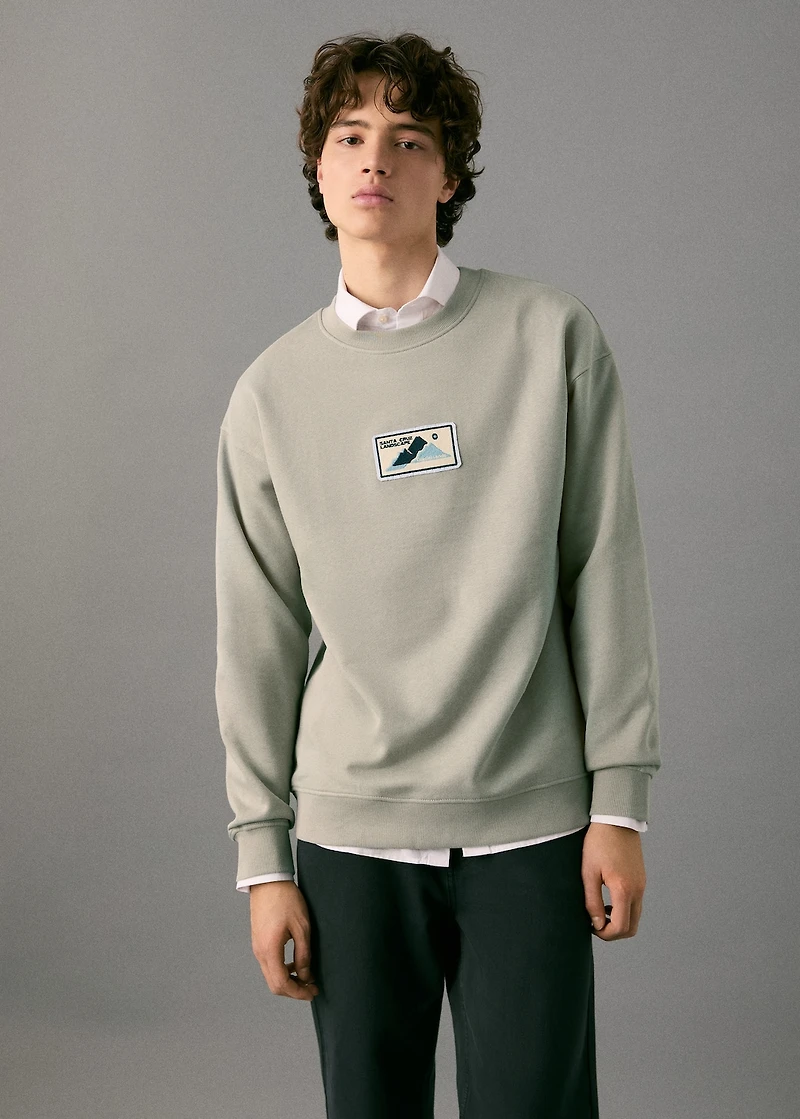 Patch cotton sweatshirt