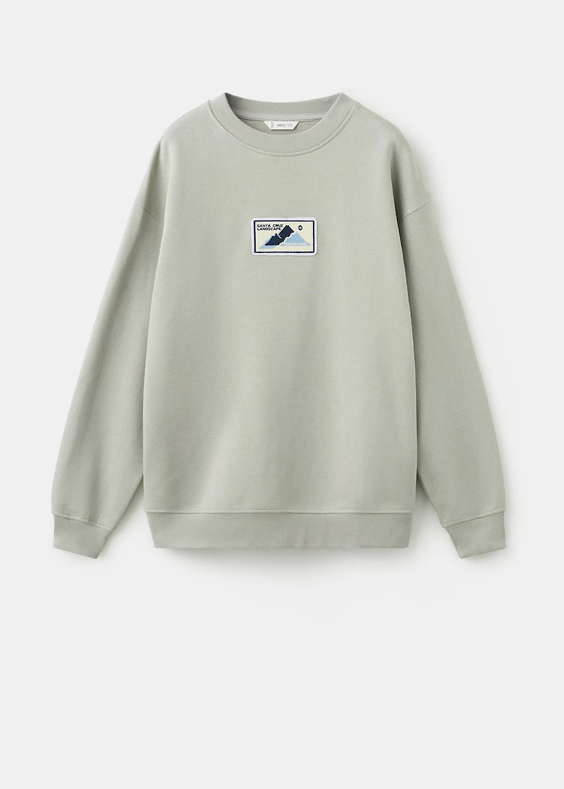 Patch cotton sweatshirt