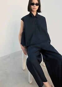 Sleeveless cotton shirt