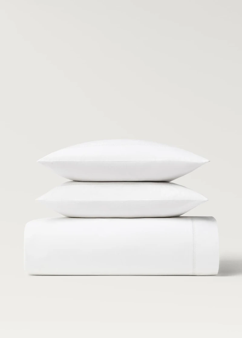 Cotton percale duvet cover with hemstitch for / cm bed