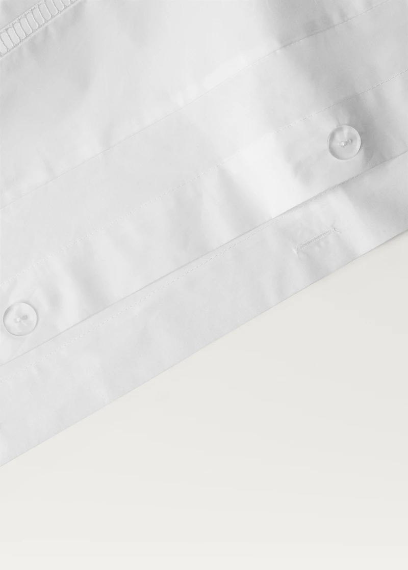 Cotton percale duvet cover with hemstitch for / cm bed