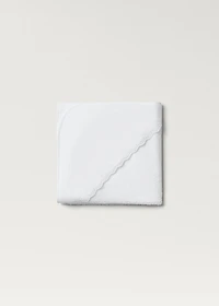 Floral-embroidered children’s bath towel with hood