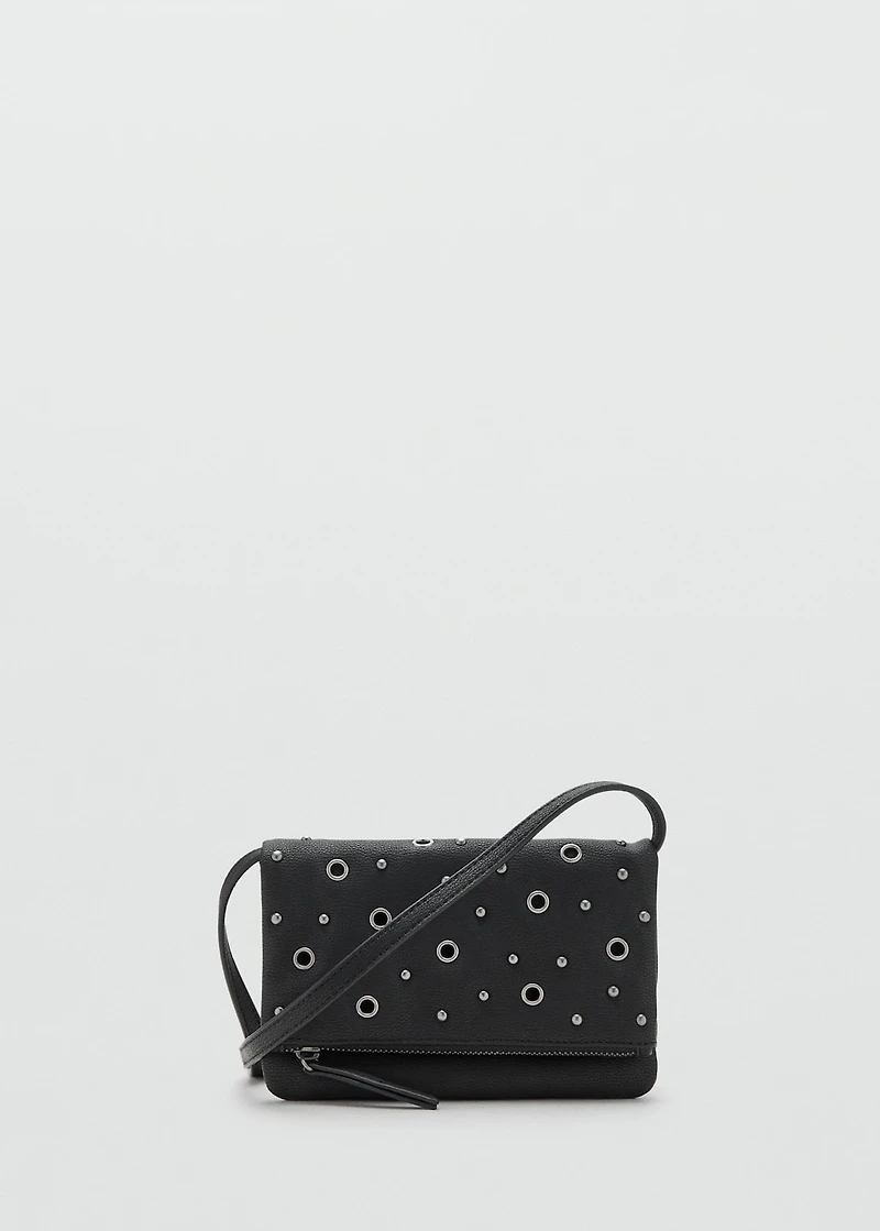 Studded clutch bag