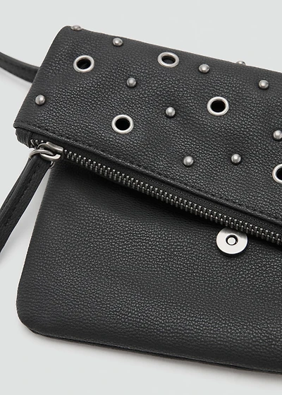 Studded clutch bag