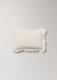Cotton jacquard bed cushion cover with ruffle 30x40 cm