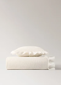 Cotton jacquard bed cushion cover with ruffle 30x40 cm