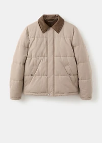 Short water-repellent puffer jacket